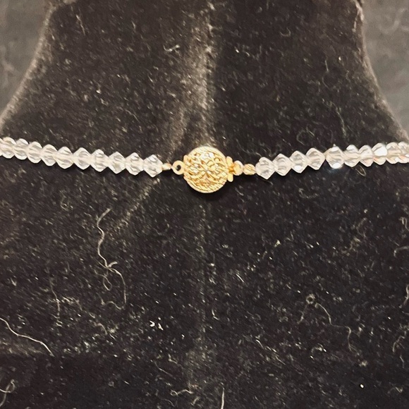 1930’s Glass Crystal Necklace w/ 12K Gold Clasp - Picture 6 of 10